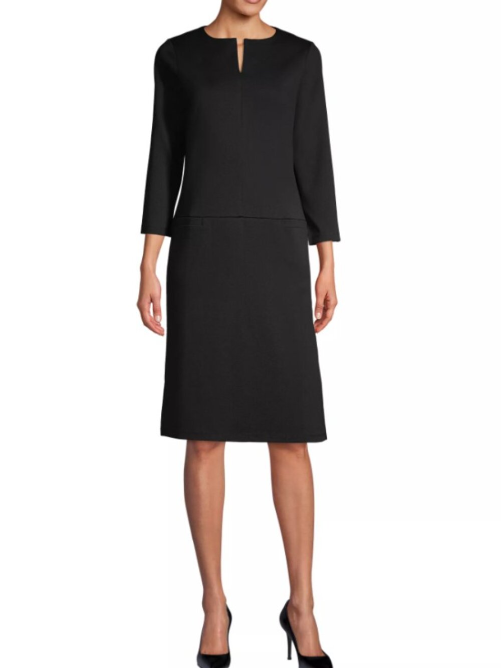 ## ✨ Lands' End Ponte Knit ¾ Sleeve Shift Dress ✨ - Picture 1 of 4